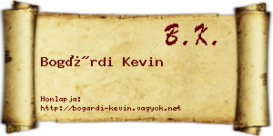 Bogárdi Kevin névjegykártya