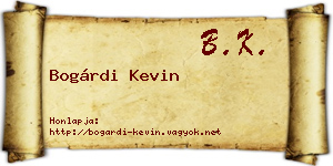 Bogárdi Kevin névjegykártya