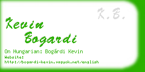 kevin bogardi business card
